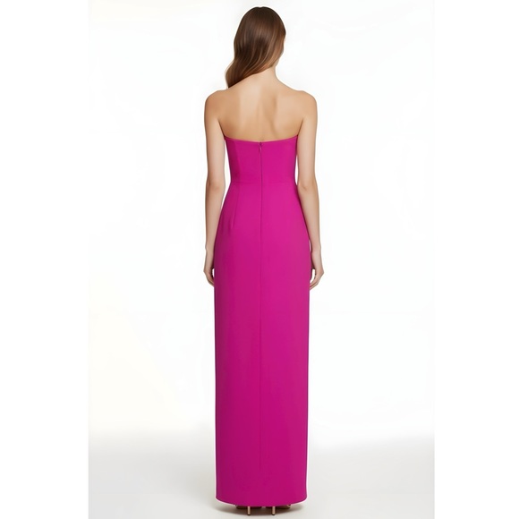 NEW AMANDA UPRICHARD Strapless Puzzle Gown, Dark Hot Pink, Small - Picture 4 of 14